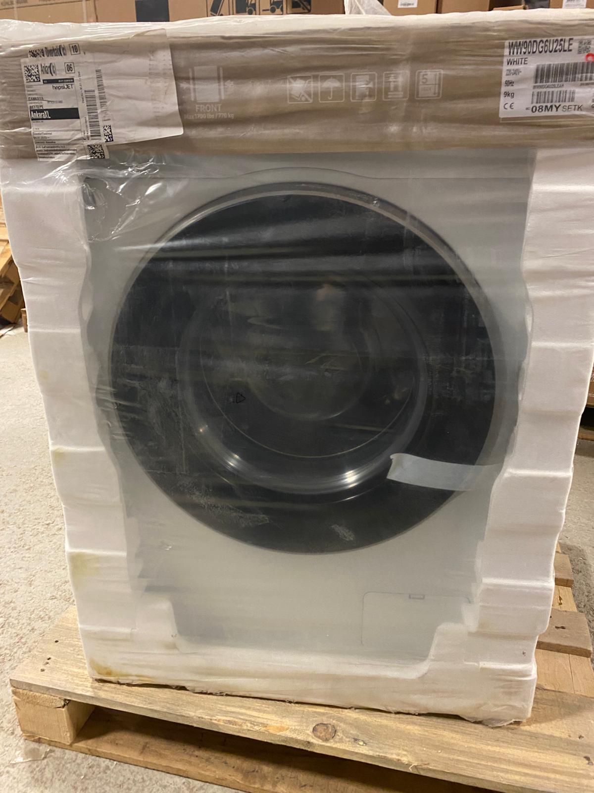 OUTLET107-WW90DG6U25LE  Samsung WW90DG6U25LEAH A Enerji Sınıfı 9 kg 1400 Devir Beyaz Çamaşır Makinesi