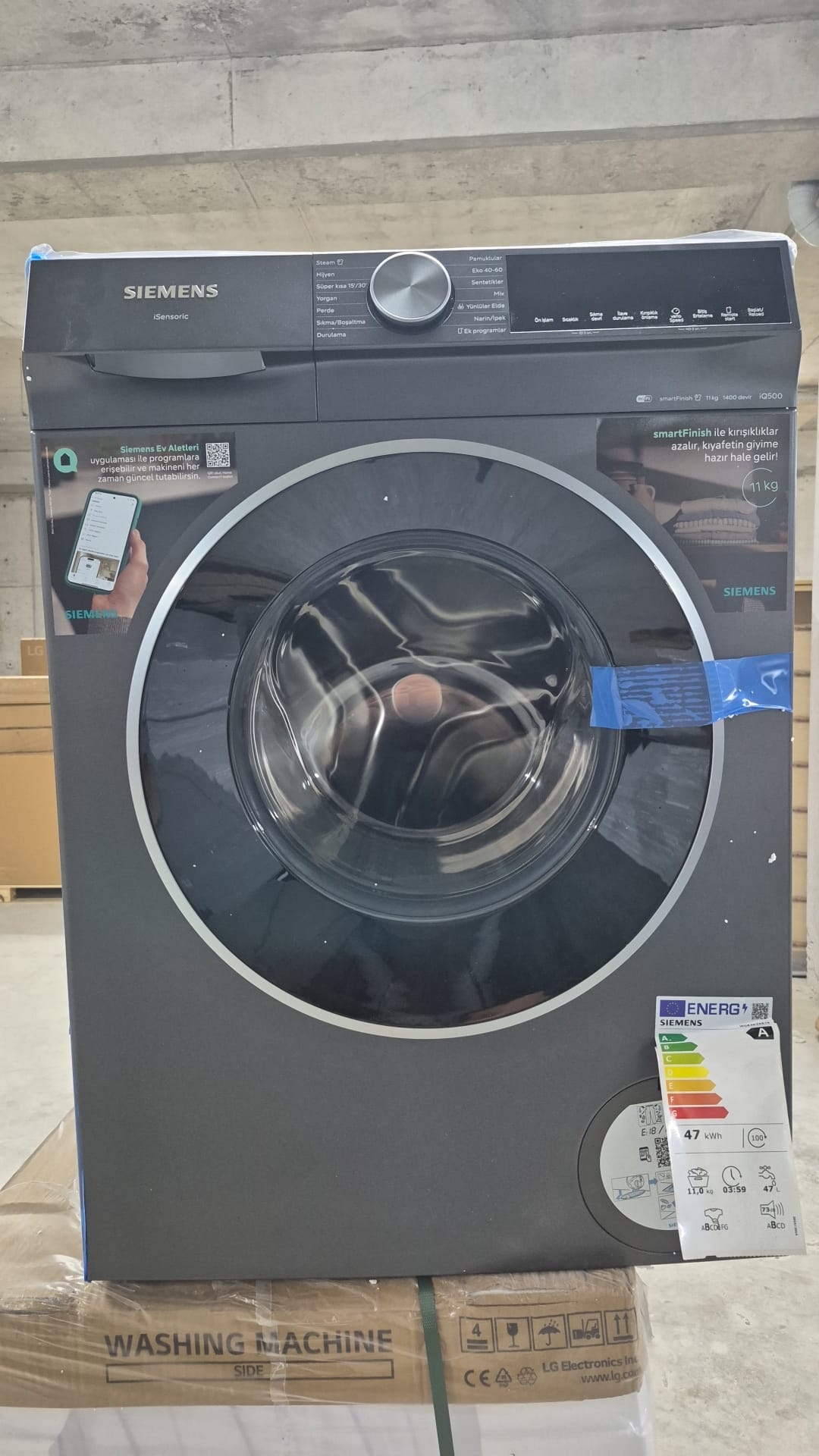 OUTLET122-WG64K2ZRTR Siemens WG64K2ZRTR Çamaşır Makinesi 11 kg 1400 Devir Antrasit