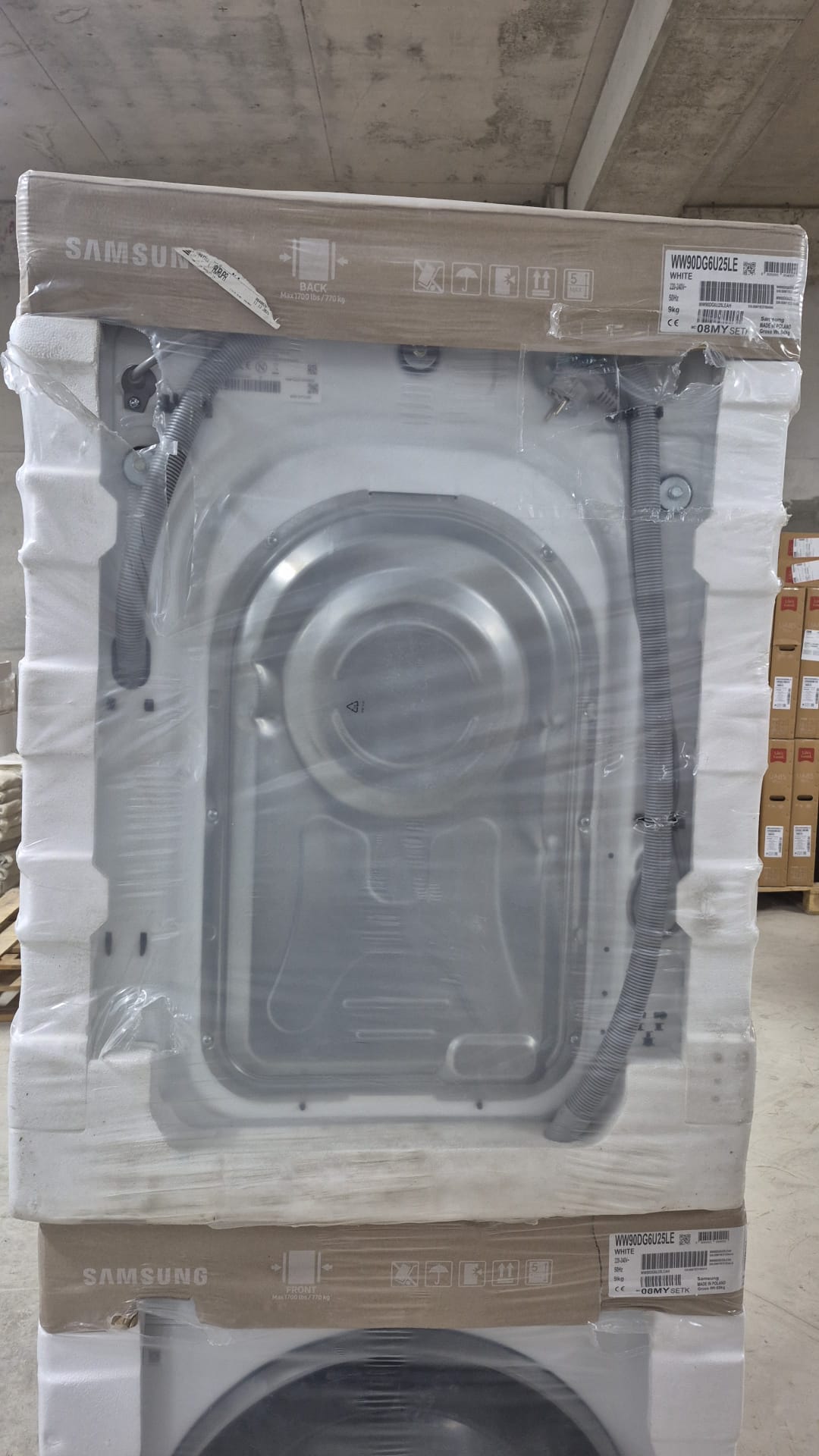 OUTLET124-WW90DG6U25LE Samsung WW90DG6U25LEAH A Enerji Sınıfı 9 kg 1400 Devir Beyaz Çamaşır Makinesi